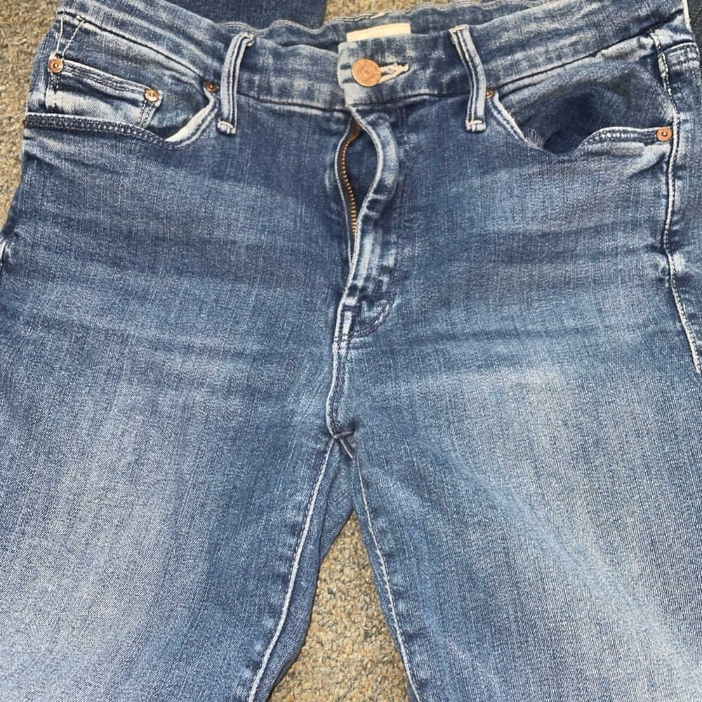 MOTHER Blue Skinny Jeans Classic Medium Wash